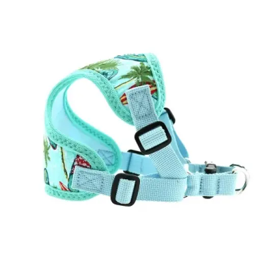 Doggie Design Wrap and Snap Choke Free Dog Harness-Surfboards and Palms image {3}