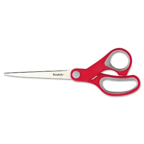 Scotch Multi-Purpose Scissors Pointed 7" Length 3 3/8" Cut Red/Gray 1427 image {2}