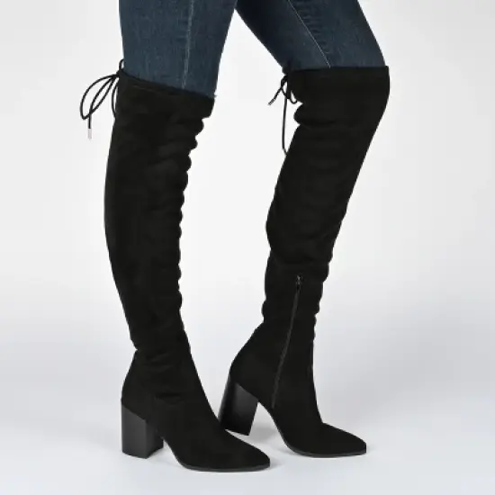 Journee Collection Womens Paras Tru Comfort Foam Wide Calf Stacked Heel Over The Knee Boots image {8}