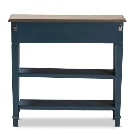 Dauphine Spruce Finished Wood Accent Console Table Blue - Baxton Studio image {6}