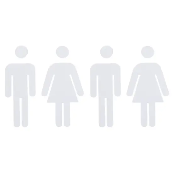 Unique Bargains Self-Adhesive Decor Office Business Men Women Restroom Sign 2 Set image {10}