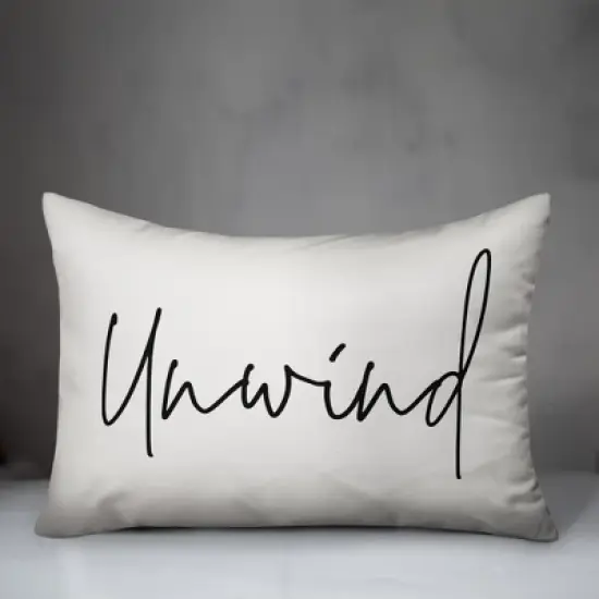 Creative Products Unwind Script White and Black 14x20 Indoor / Outdoor Pillow image {1}