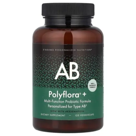 D'adamo Polyflora&reg;+ AB, Multi-Function Probiotic Formula , 120 VeggieCaps image {2}