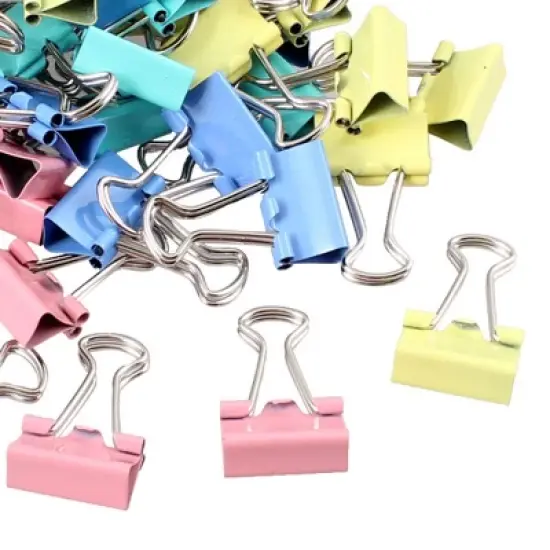 Unique Bargains Metal Office Assorted Color Paper Document Binder Clips 60pcs Colorful image {3}