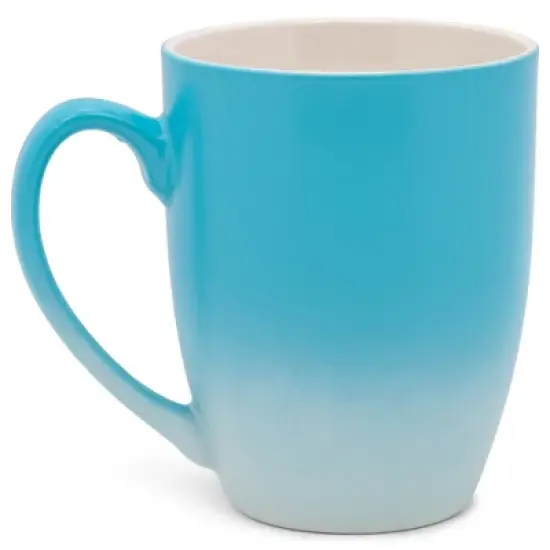 Elanze Designs This is My Cup of Christmas Cheer Two Toned Ombre Matte Teal and White 12 ounce Ceramic Stoneware Coffee Cup Mug image {1}