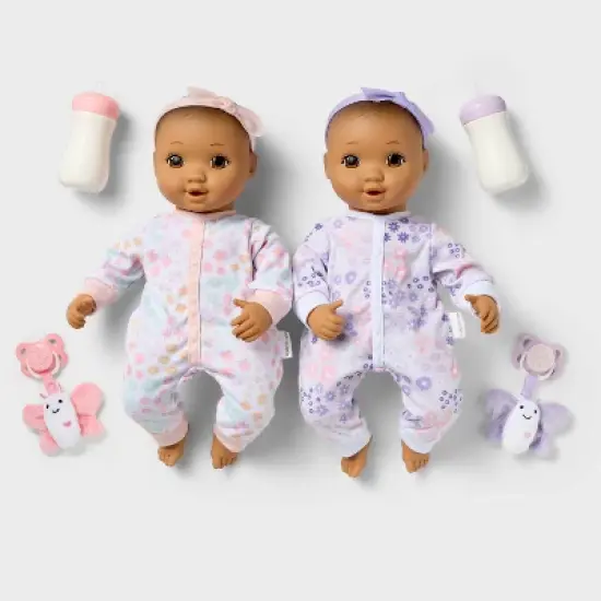 14" Girl Twin Baby Dolls - Gigglescape&trade; image {6}