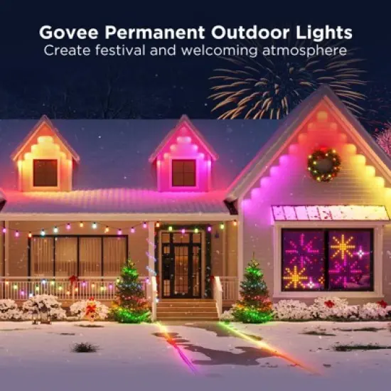 Govee 100ft RGBICW White Permanent Outdoor Lights Elite: LED String Lights, 72 Counts image {7}