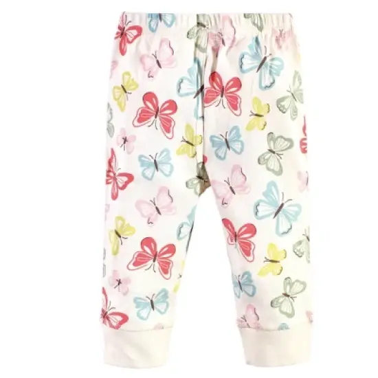 Touched by Nature Baby and Toddler Girl Organic Cotton Pants 4pk, Butterflies image {2}