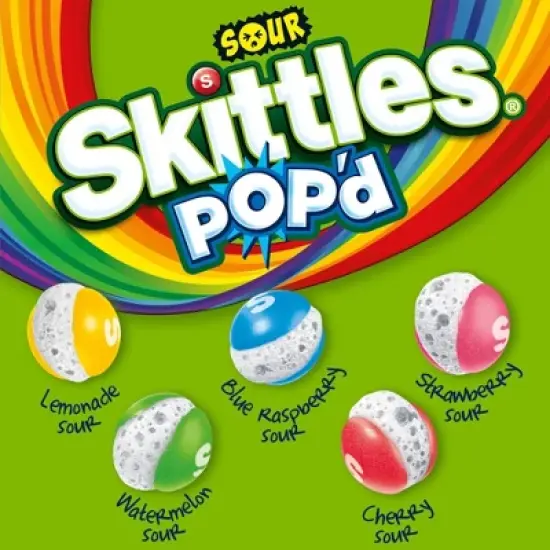 SKITTLES POP'd&nbsp;Sour Freeze Dried Candy Resealable Candy Bag - 5.5oz image {4}