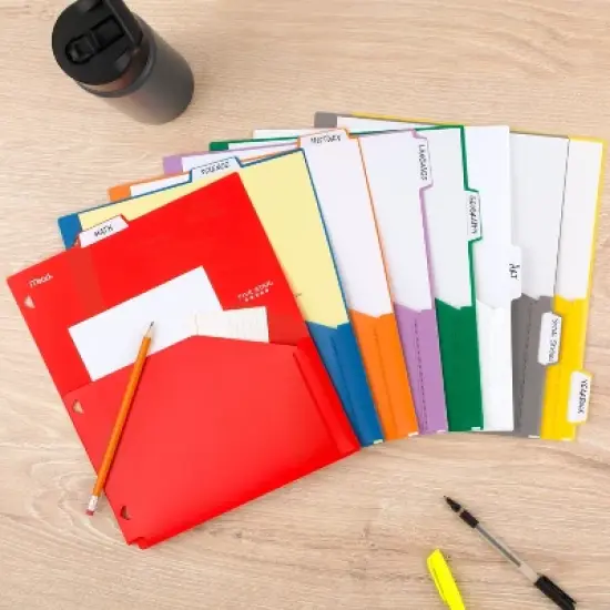 Five Star 8-Tab Binder Dividers with Pocket Multicolor: Polypropylene Filing Accessories, 11.5" x 9.75", 8-Pack image {7}