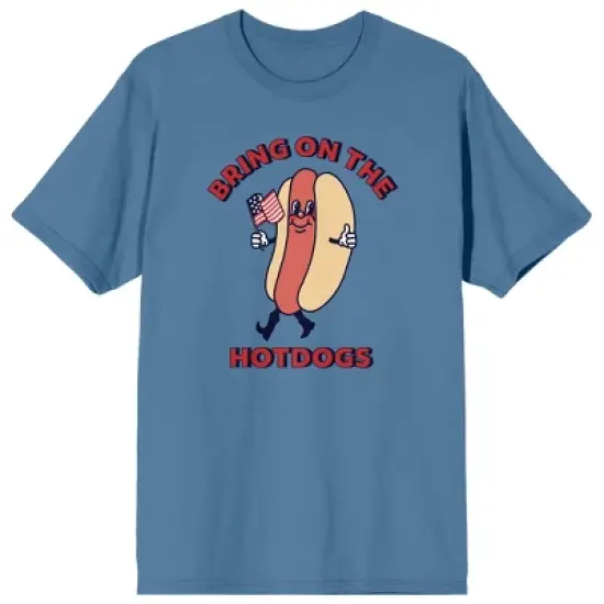 Americana Bring On The Hot Dogs Crew Neck Short Sleeve Blue Fog Men's T-shirt image {4}