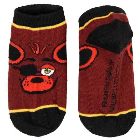 Five Nights at Freddy's Kids Character Designs No-Shoe Ankle Socks 4 Pairs, 10-4 Multicoloured image {2}
