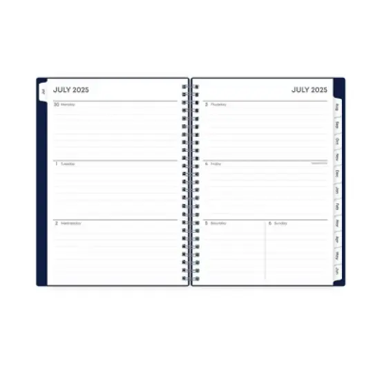 Blue Sky 5.875"x8.625" 2025-2026 Weekly/Monthly Wirebound Planner Notes Solid Navy Blue image {4}