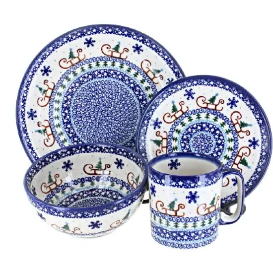 Blue Rose Polish Pottery Vena Dinnerware (16 PC) image {17}