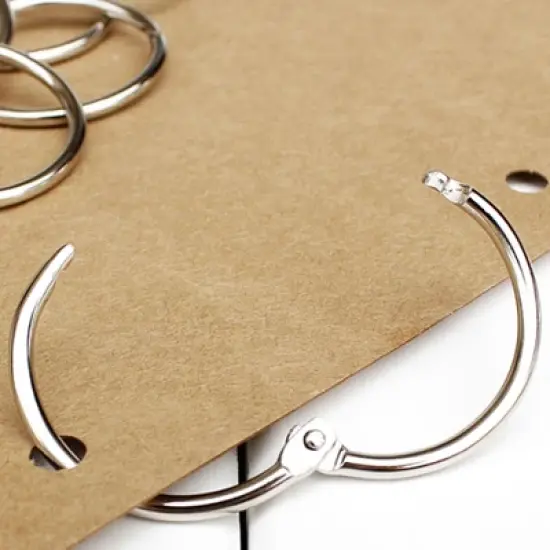 Unique Bargains Office Loose Leaf Hinge Snap Keyring 20mm Inner Dia Metal Binder Clips 0.8x0.8x0.1inches Silver Tone 50 Pcs image {1}