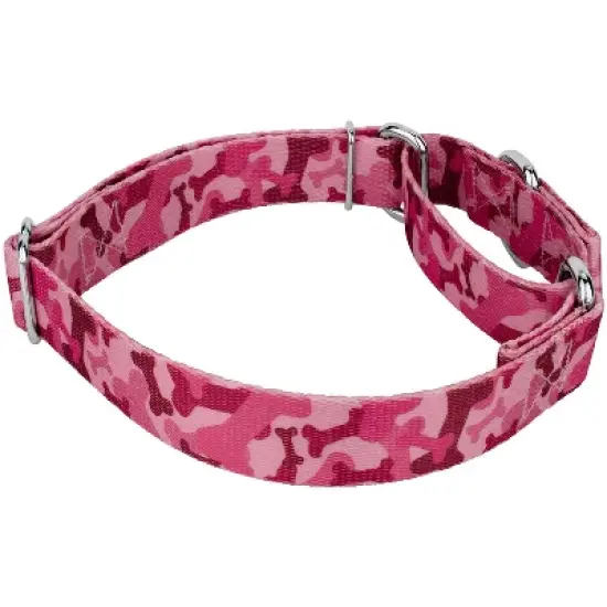 Country Brook Petz Pink Bone Camo Martingale Dog Collar image {2}