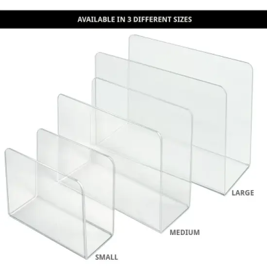 Azar Displays Clear Acrylic Desk File Holder- Medium, 4-Pack image {7}