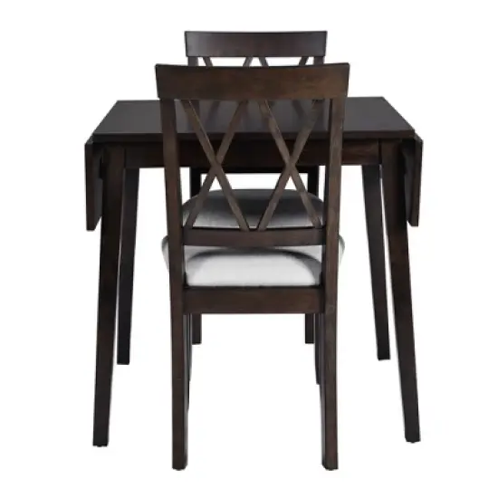Foldable Dining Table Set for Small Space, 5 Pcs Set Farmhouse Style, Small Kitchen Table Set with Drop Leaf and 4 Dining Upholstered Chairs, Black image {8}