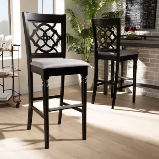 Set of 2 Alexandra Barstool - Baxton Studio image {6}