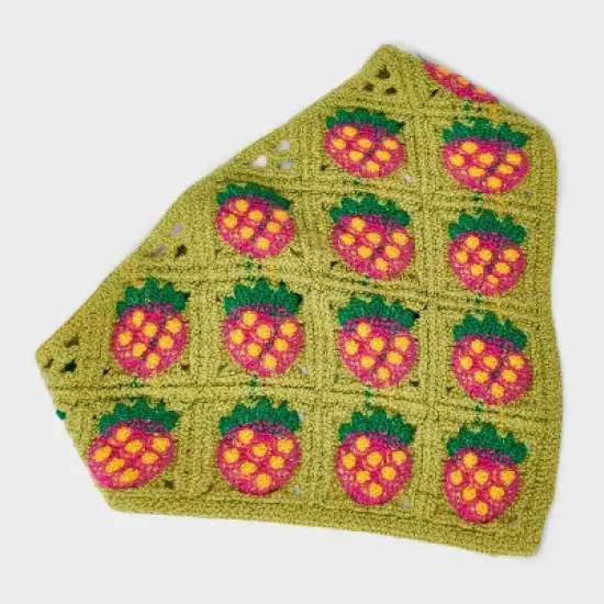 Knitted Strawberry Headscarf - Wild Fable&trade; Green: Acrylic Hair Wrap for Styling & Securing image {2}