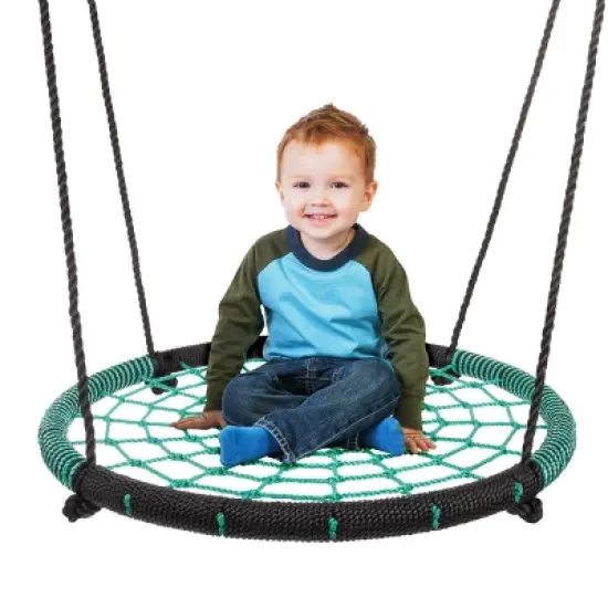 Toy Time Kids' Large Spider Web Saucer Hanging Tree Swing image {1}