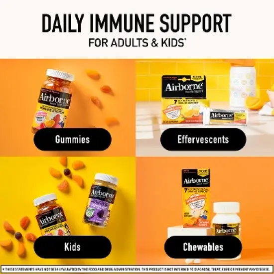 Airborne Immune Support Effervescent Tablets with Vitamin C & Zinc - Very Berry - 10ct image {5}
