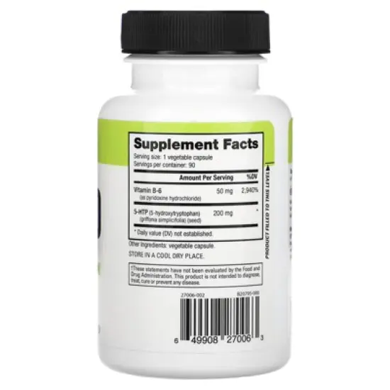 NutraBio 5-HTP, 200 mg, 90 Veggie Capsules image {1}