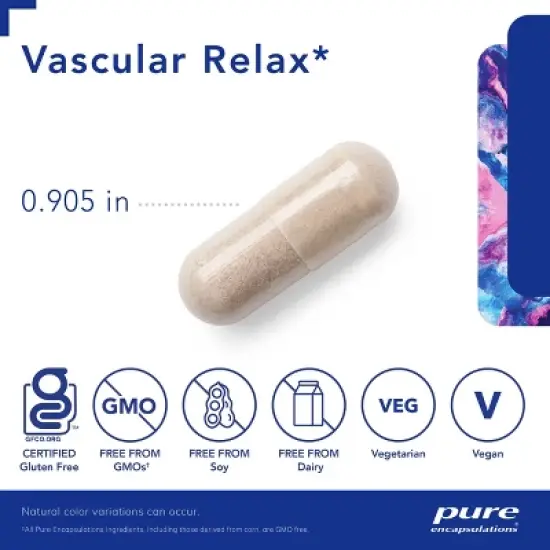 Pure Encapsulations Vascular Relax - Hypoallergenic Combination for Healthy Vascular Relaxation and Overall Circulatory Health - 120 Capsules image {2}