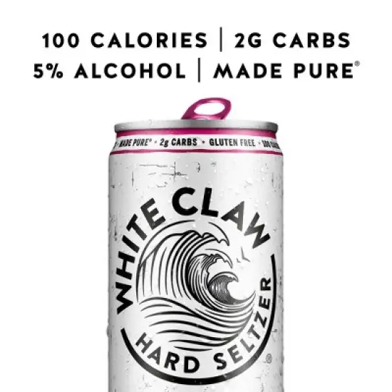 White Claw Black Cherry Hard Seltzer - 12pk/12 fl oz Slim Cans image {1}