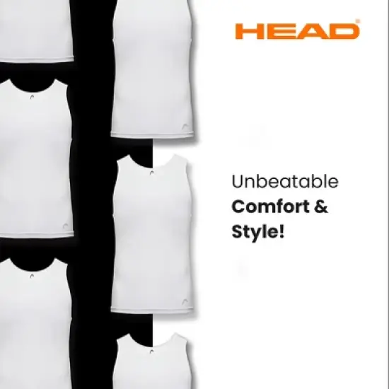 HEAD 3pk Mens Tank Top Breathable Tagless Comfortable Cotton Mens Modern Fit T Shirt image {3}