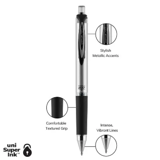 uni-ball 207 Impact RT Retractable Gel Pen Bold 437529 image {7}
