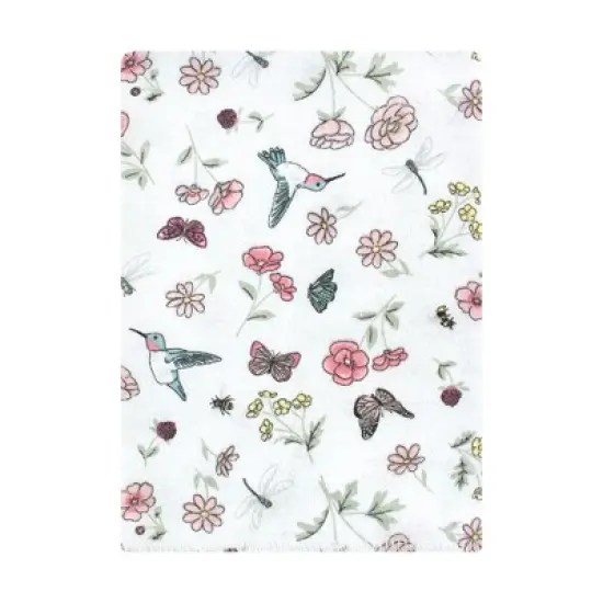 Hudson Baby Infant Girl Cotton Flannel Burp Cloths Bundle, Hummingbird Garden, One Size image {2}