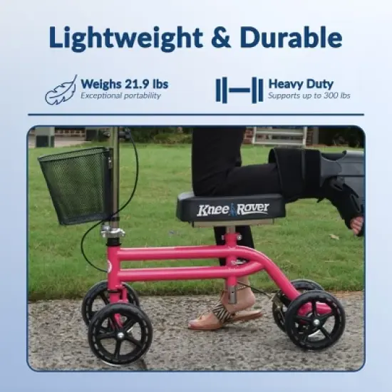 KneeRover Steerable Knee Scooter Pink image {3}