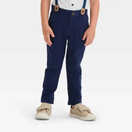 Toddler Boys' Long Sleeve Button-Down Shirt and Suspender Pants Set - Cat & Jack&trade; White image {3}