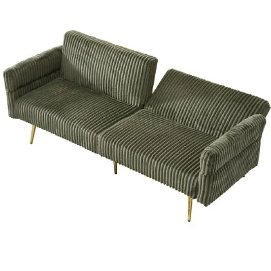 79 inch Polyester sofa bed, foldable double sofa bed with folding armrests, suitable for living rooms and small spaces image {10}