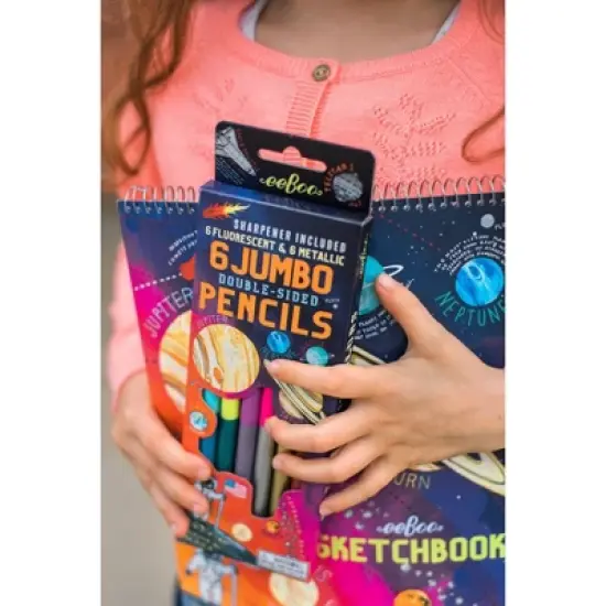 eeBoo Solar System Fluorescent Double-Sided Color Pencils/Set of 6 image {4}