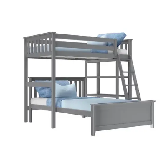 Max & Lily L-Shaped Twin over Full Bunk Bed with Bookcase image {8}