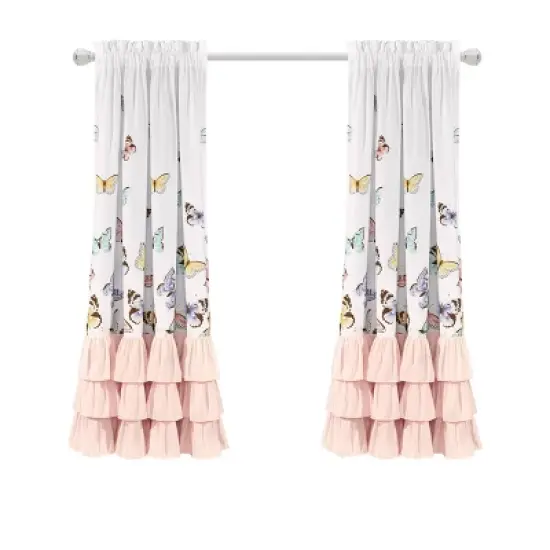 2pc Flutter Butterfly Window Curtain Set Pink - Lush D&eacute;cor image {5}
