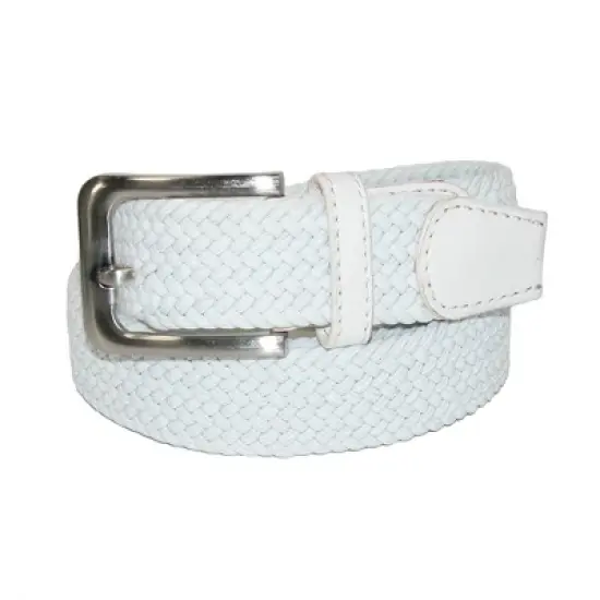 CTM Men's Elastic Braided Stretch Belt with Silver Buckle image {7}