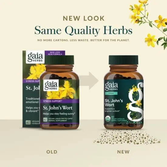 Gaia Herbs St. John's Wort - Natural Stress Support Supplement to Help Maintain Emotional Health - 60 Vegan Liquid Phyto-Capsules image {5}