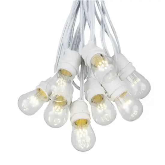 Novelty Lights Edison Outdoor String Lights with 50 In-Line Sockets White Wire 100 Feet image {7}