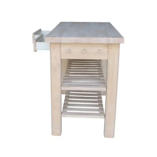 Sasha Kitchen Island - Unfinished - International Concepts image {6}