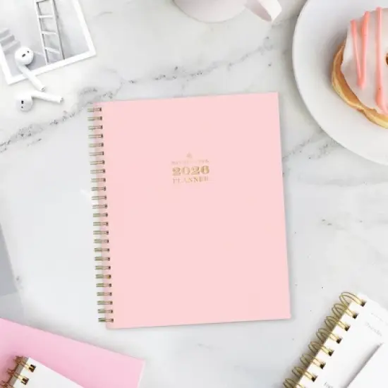 Blue Sky Day Designer Weekly/Monthly Faux Leather Hardcover Planning Calendar 7"x9" Blush image {1}