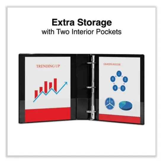 Universal Slant D-Ring View Binder, 3 Rings, 1.5" Capacity, 11 x 8.5, Black image {5}