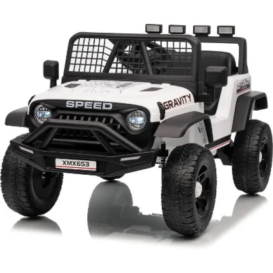 12V Kids Electric Ride-On Truck - Parent Remote Control, 3 Speed Settings, LED Lights & Music Player for Children Ages 3-6 Years image {13}