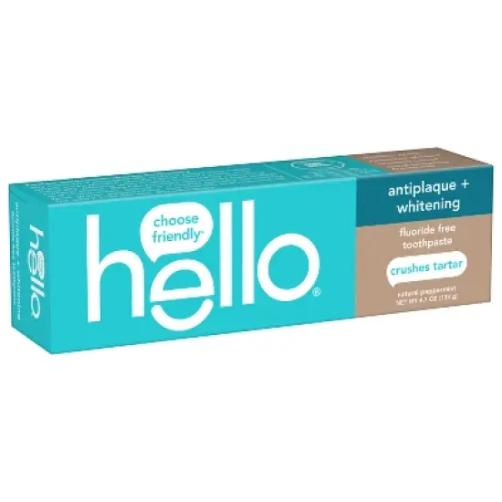 hello Antiplaque and Whitening Fluoride-Free Toothpaste , SLS Free and Vegan - 4.7oz image {10}