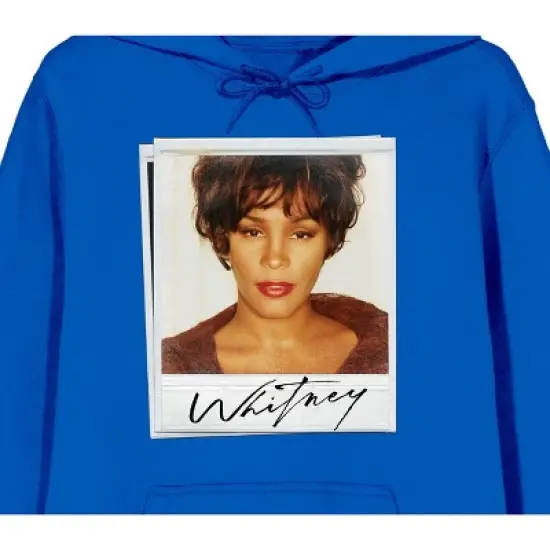 Whitney Houston Photo Art Long Sleeve Royal Blue Men's Hooded Sweatshirt image {1}