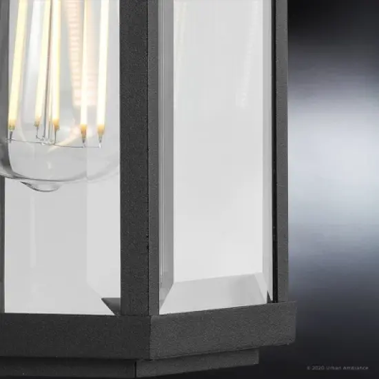 Urban Ambiance Luxury Transitional Outdoor Wall Sconce 15.125''H x 5.5''W,  Midnight Black Finish,  Calderdale Collection, UHP1402 image {5}
