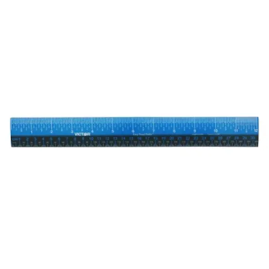 Victor Easy Read&trade; Ruler, Plastic, Blue/Black, 12", Pack of 6 image {1}