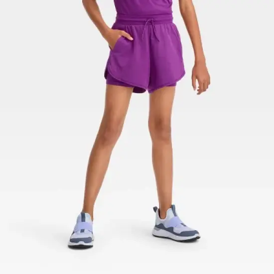 Girls' Double Layered Run Shorts - All in Motion&trade; image {10}